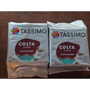 Tassimo Costa Coffee Cappuccino Pods 2 Packs 16 Count Total Delightful Morning
